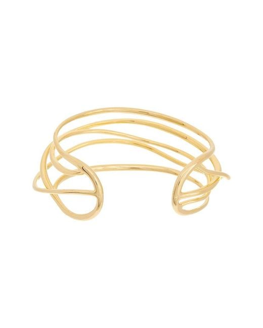 Pandora Metallic Essence 14K Plated Organically Shaped Wired Open Bangle Bracelet