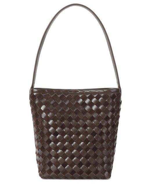 Tiffany & Fred Paris Brown Structured Suede & Leather Tote