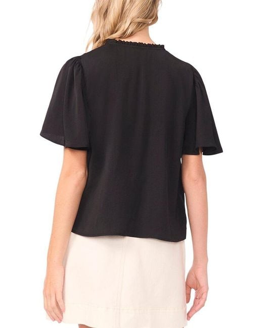 Vince Camuto Black Tie Neck Princess Sleeve Blouse