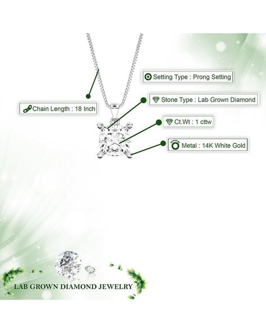 Amairah White 14K 1.00 Ct. Tw. Lab-Grown Diamond Pendant Necklace