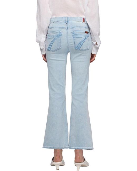 7 For All Mankind Blue Cropped Decatur Jean
