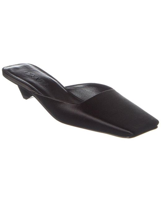 Prada Black Satin Mule