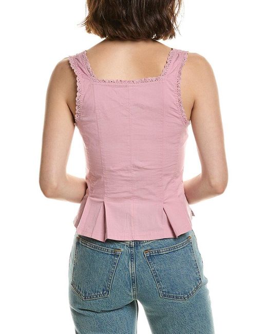Free People Red Bridgette Corset Top