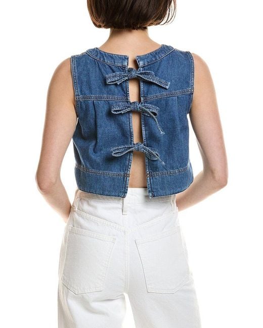 Max Mara Blue Magia Woven Top