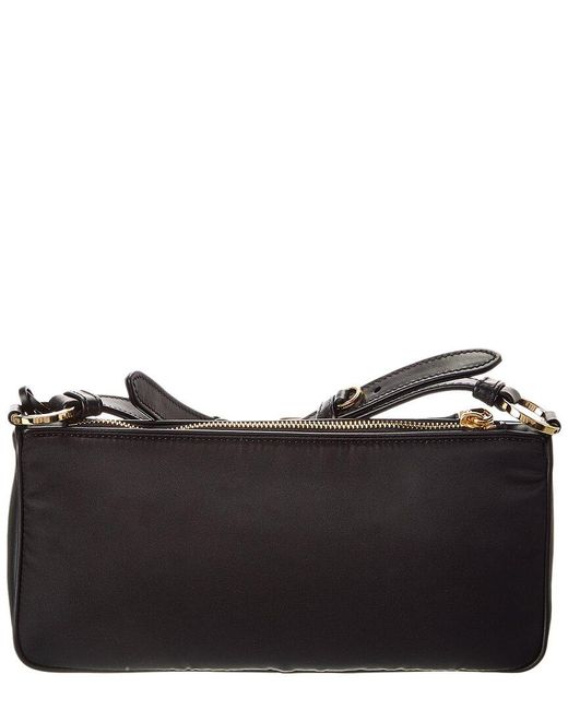 Prada Black Small Re-Nylon & Leather Shoulder Bag