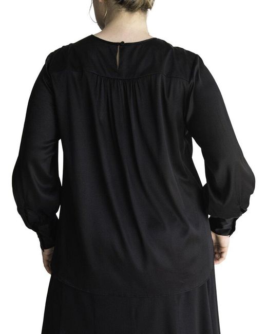 Gabriella Rossetti Black Mimosa Silk-Blend Blouse