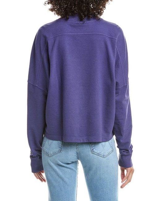 Michael Stars Blue Mila Mock Neck Sweatshirt