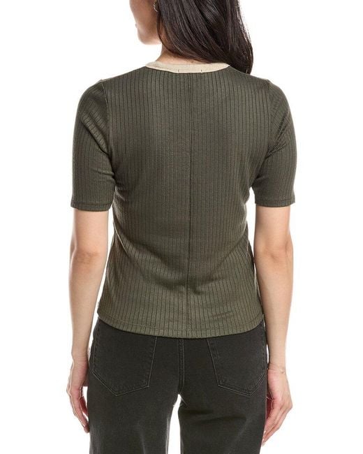 Rag & Bone Black The Knit Contrast Ringer T-Shirt