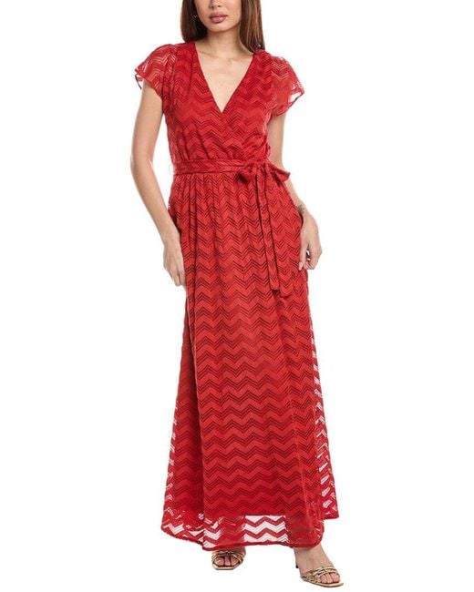 Donna Ricco Red Lace Maxi Dress