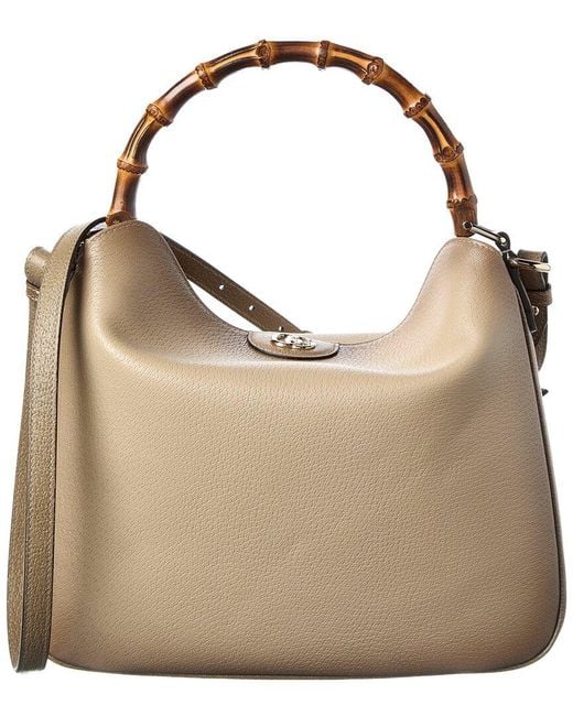 Gucci Natural Diana Medium Leather Hobo Bag