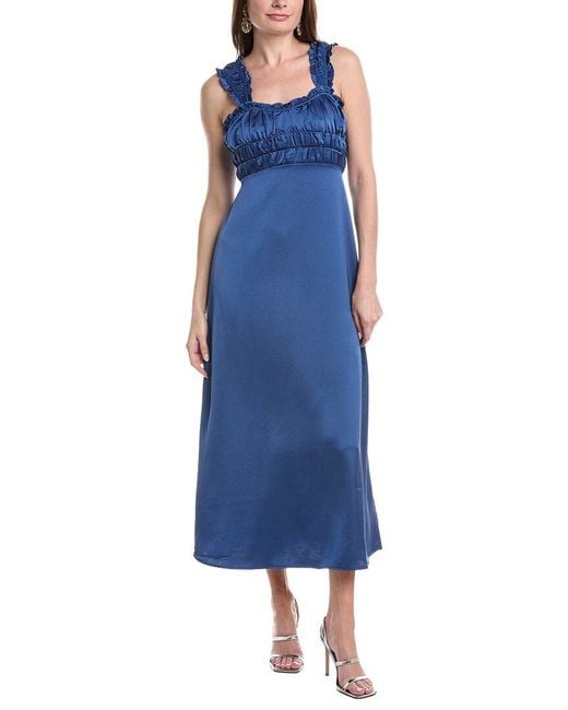 Laundry Blue By Shelli Segal Ruched Satin Sweetheart Dress