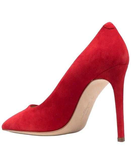 Ferragamo Red Pointed 110Mm Leather Pump