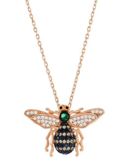 Suzy Levian CZ Jewelry White Suzy Levian Cz Bumble Bee Necklace