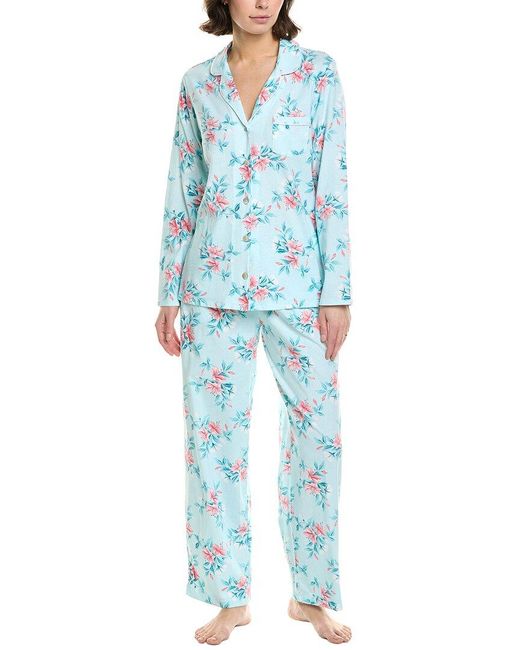 Carole Hochman Blue 2Pc Pajama Pant Set