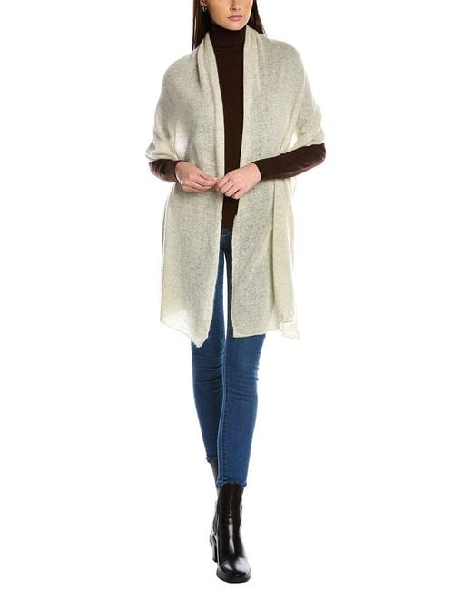 Portolano White Lightweight Cashmere Wrap