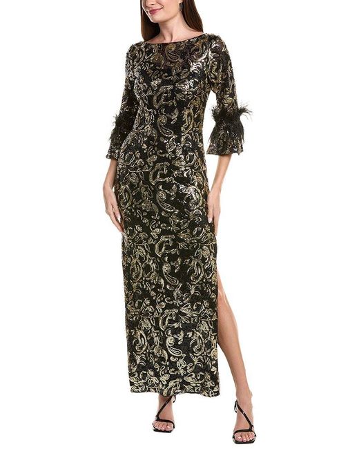 green emerald velvet dress Adrianna Papell AP1E205858