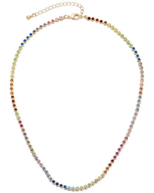 Adornia Metallic 14K Plated Crystal Tennis Necklace