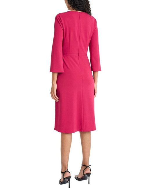 Maggy London Pink Knee Length Scuba Crepe Dress