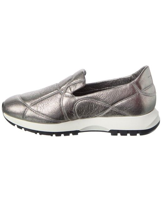Aquatalia Gray Katya Waterproof Leather Sneaker