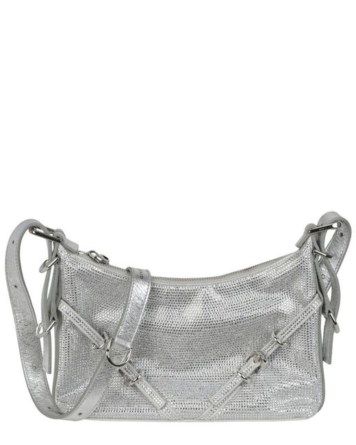 Givenchy Gray Voyou Mini Silk & Strass Shoulder Bag