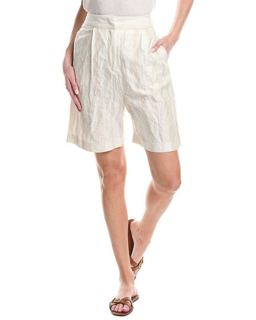 Fabiana Filippi White Striped Cotton Bermuda Short