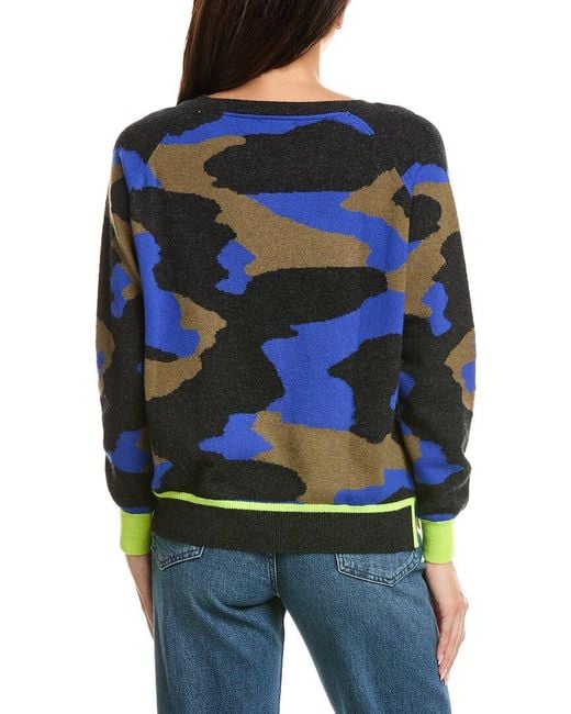 Brodie Cashmere Blue Cool Camo Cashmere Sweater