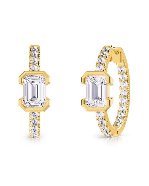 Lab Grown Diamonds Metallic 18K Vermeil 2.74 Ct. Tw. Lab-Grown Diamond Hoop Earrings