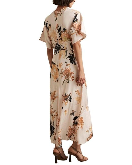 Reiss Natural Chrissy Occasion Floral Dress
