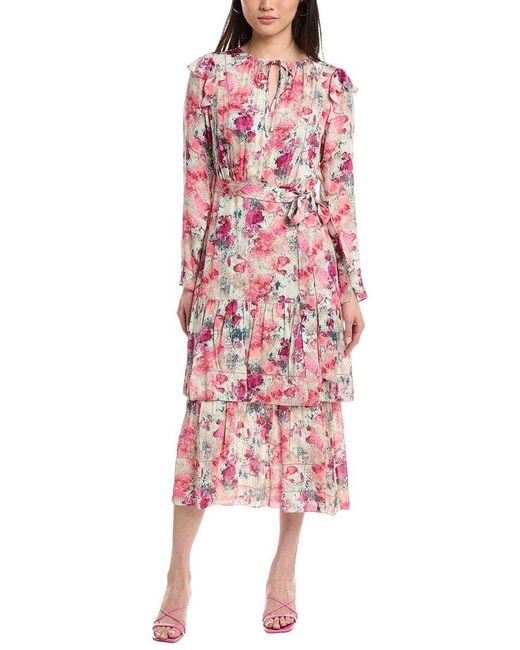 Marchesa Red Amber Maxi Dress