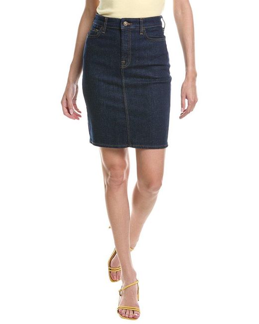 7 For All Mankind Blue Easy Pencil Skirt