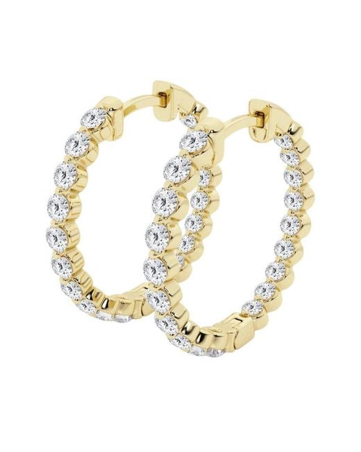 Lab Grown Diamonds Metallic 14k 1.00 Ct. Tw. Lab-grown Diamond Hoops