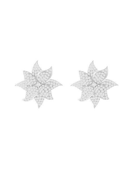 Suzy Levian CZ Jewelry White Suzy Levian Cz Statement Earrings