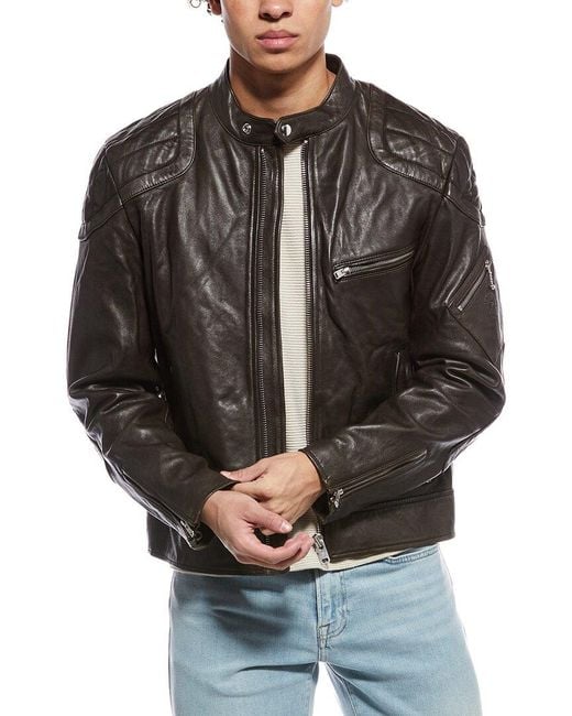 Belstaff Black T Racer Leather Jacket for men