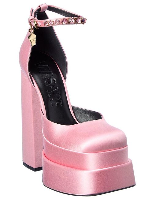 Versace Medusa Satin Platform Pump in Pink | Lyst Canada