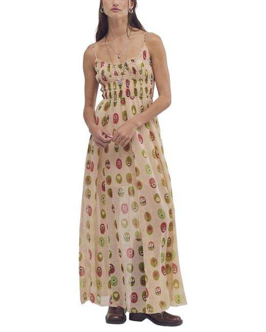 Free People Natural Cecelia Printed Dress