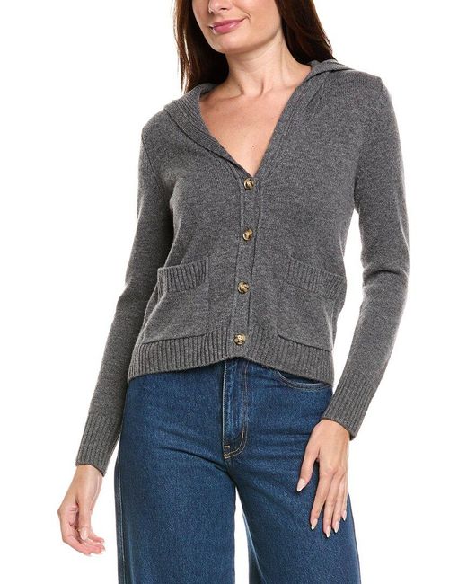 Kier + J Gray Kier + J Sailor Collar Wool & Cashmere-Blend Cardigan