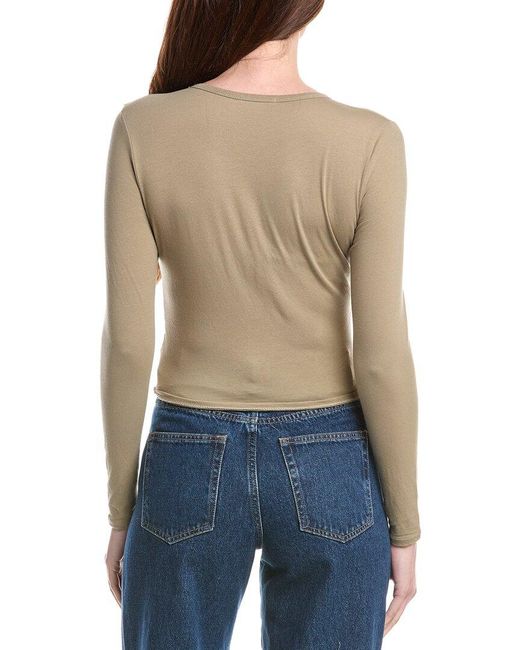 James Perse Blue Cropped Sport T-Shirt