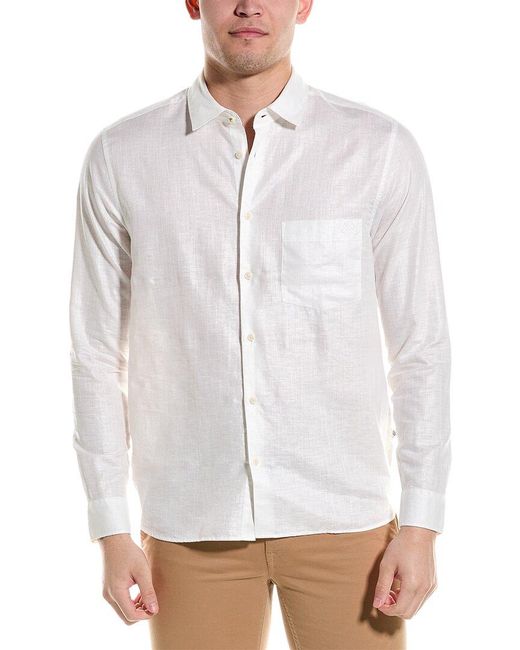 Ted Baker White Remark Smart Linen-blend Shirt for men