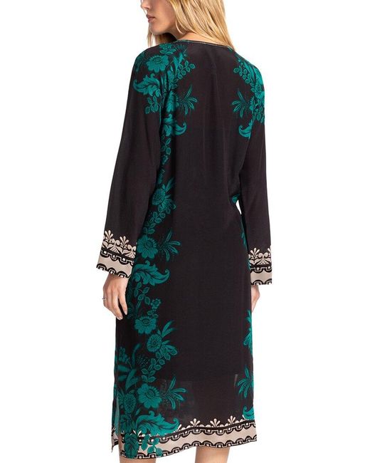 Johnny Was Green Herta Silk Dress