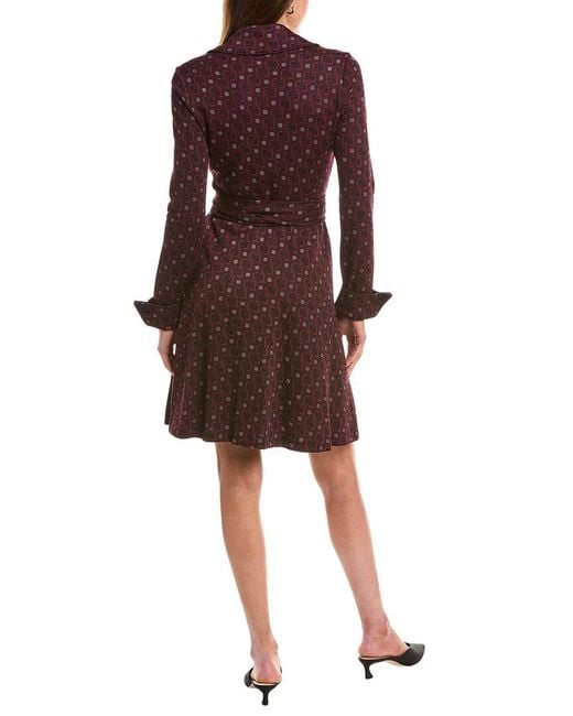 Diane von Furstenberg Brown Sofia Wool-Blend Wrap Dress