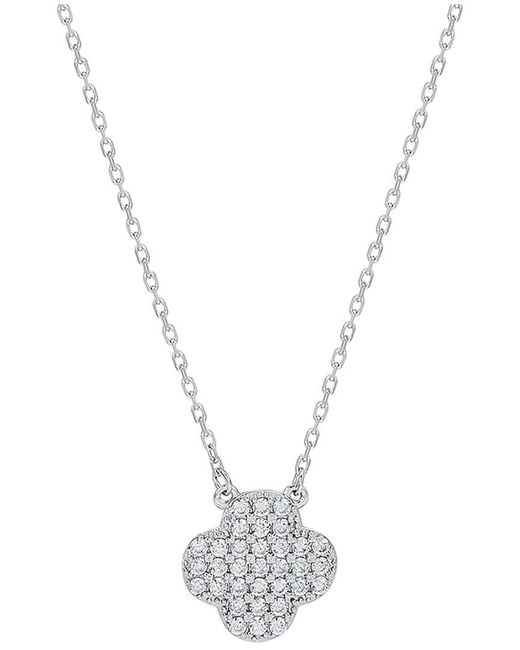Suzy Levian CZ Jewelry Metallic Suzy Levian Cz Clover Necklace