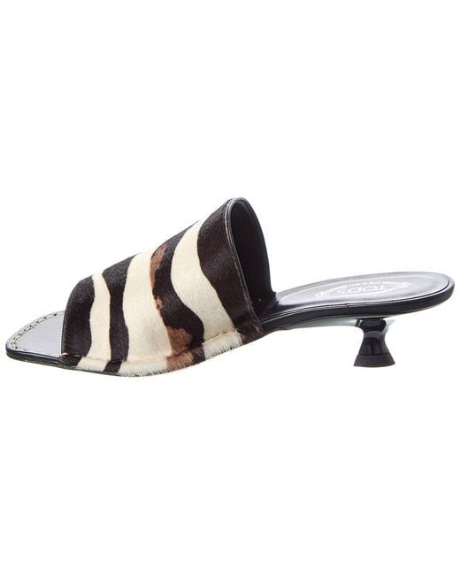 Tod's Black Haircalf Sandal