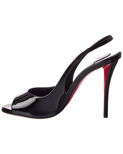 Christian Louboutin Black Sofia Z 100 Patent Slingback Sandal
