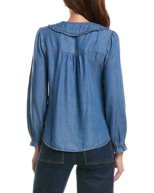 Nanette Lepore Blue Long Sleeve Shirt