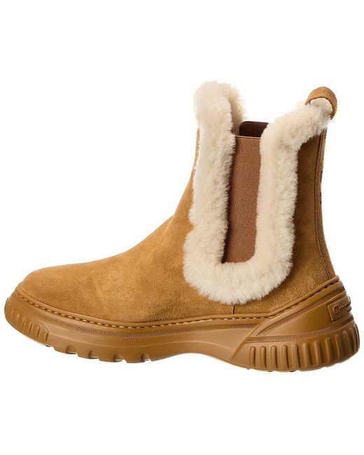 Dior Brown D-Racer Suede & Shearling Boot