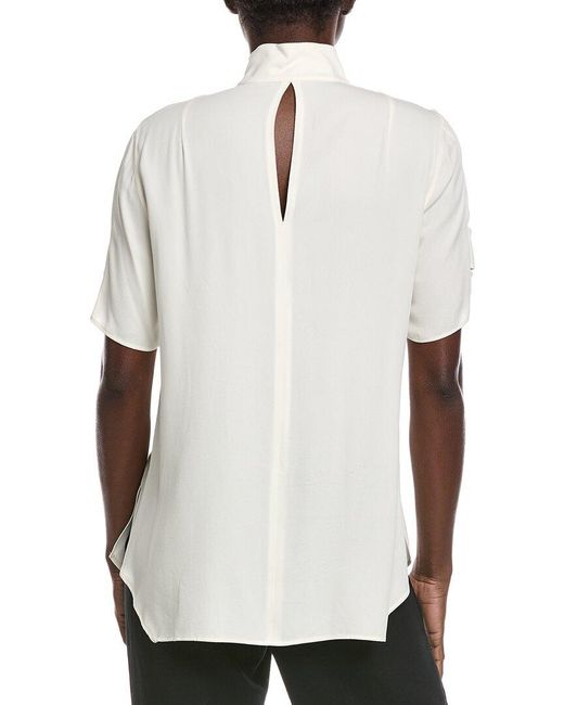 Akris White Silk Top