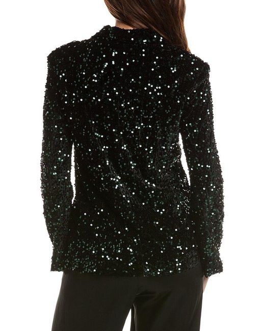 Nanette Lepore Black Velvet Sequin Jacket