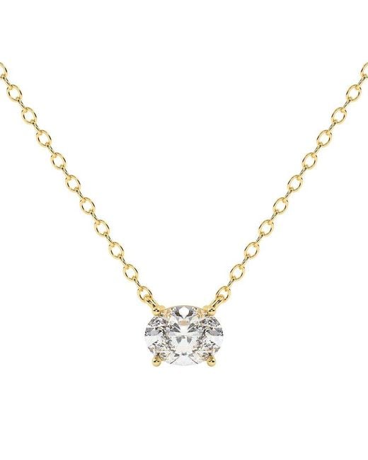 Lab Grown Diamonds Metallic 14K 0.25 Ct. Tw. Lab-Grown Diamond Necklace