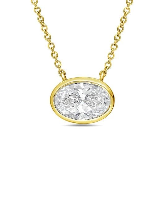 Diana M Metallic Diana M. 14K 2.00 Ct. Tw. Lab-Grown Diamond Pendant Necklace