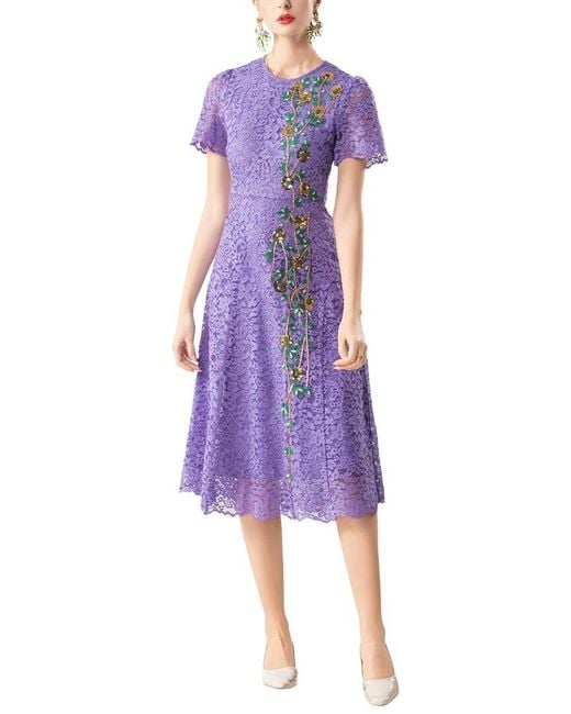 Adele Berto Purple Midi Dress